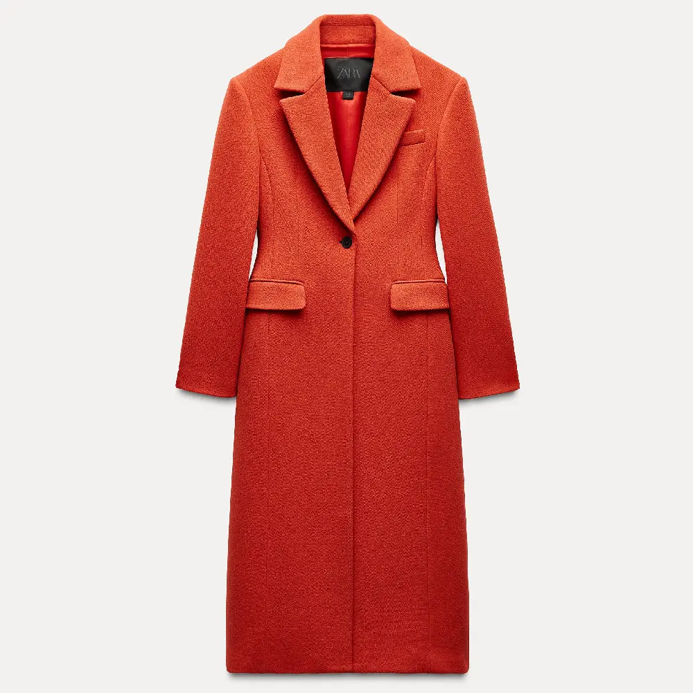 

Пальто Zara Tailored Wool Blend Zw Collection, оранжевый
