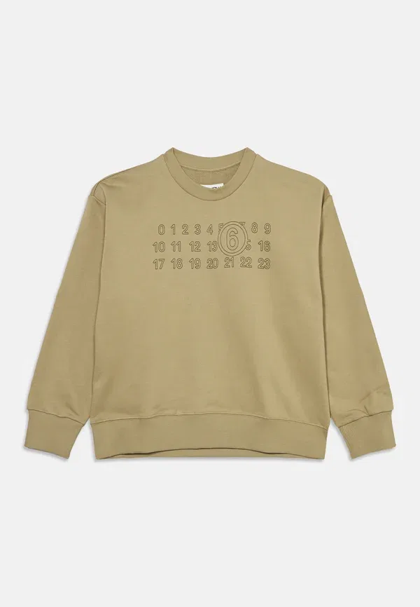 Свитшот с вышивкой Unisex Mm6 Maison Margiela, хаки