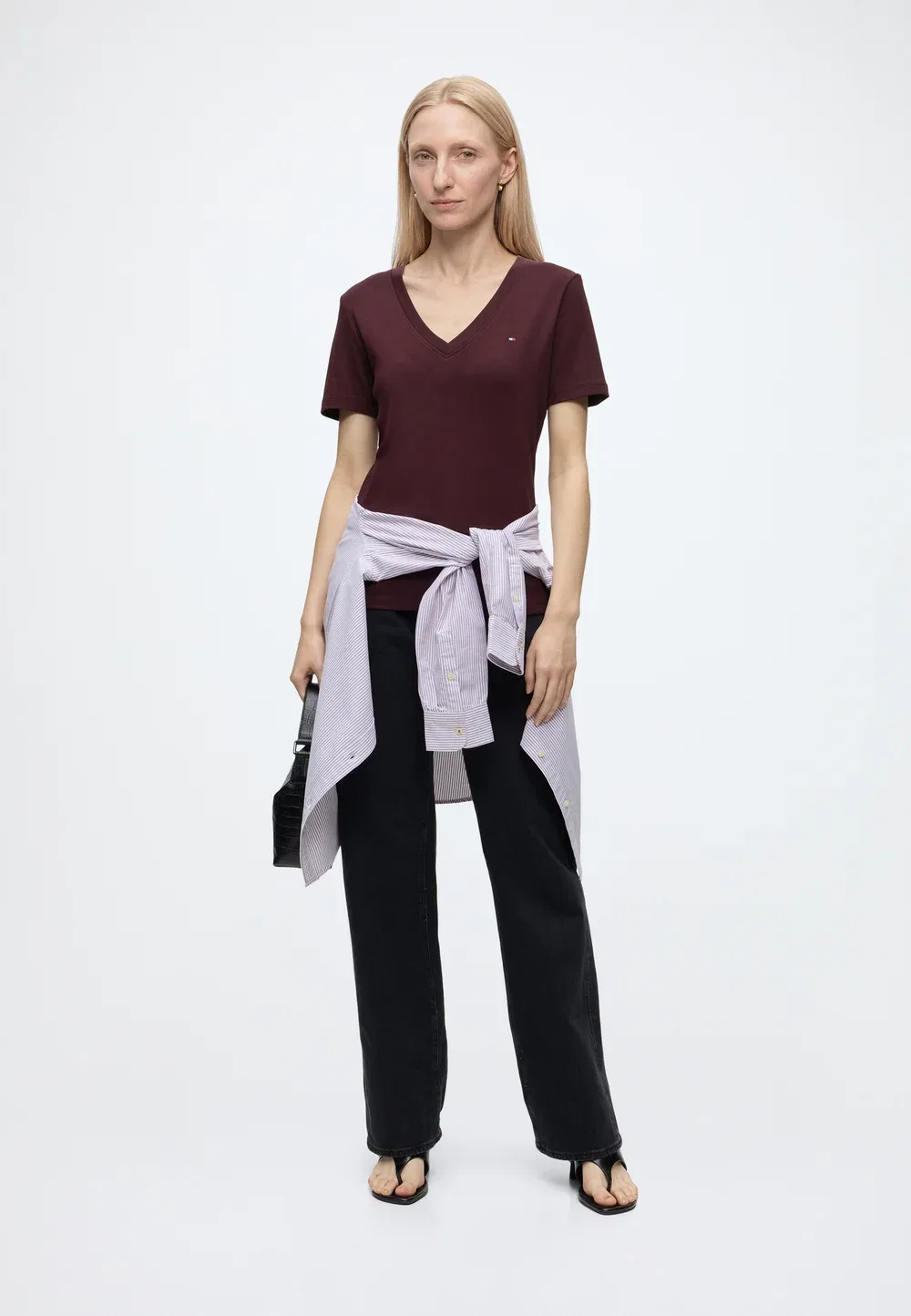 Коди - простая футболка Tommy Hilfiger, Deep Burgundy — фото 2