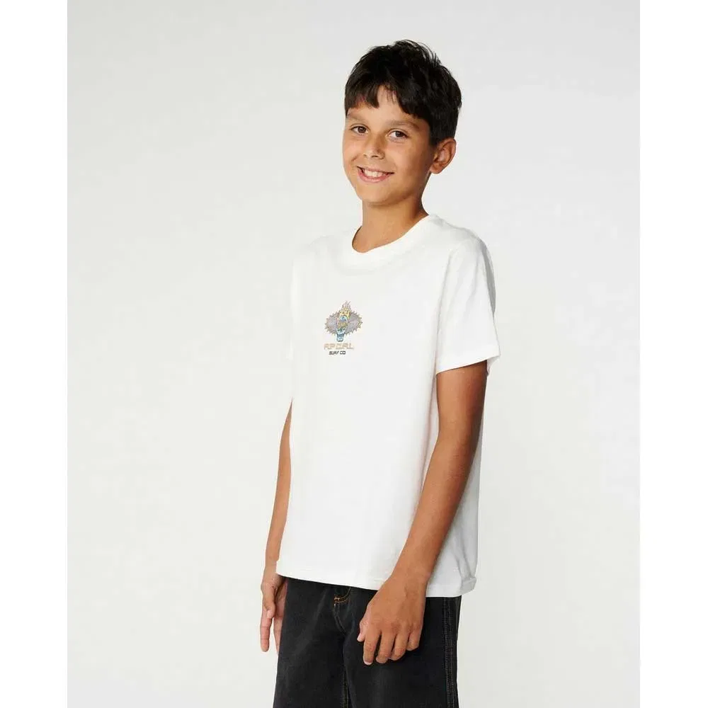 Детская футболка с принтом New Cosmic Skull Rip curl, White — фото 3