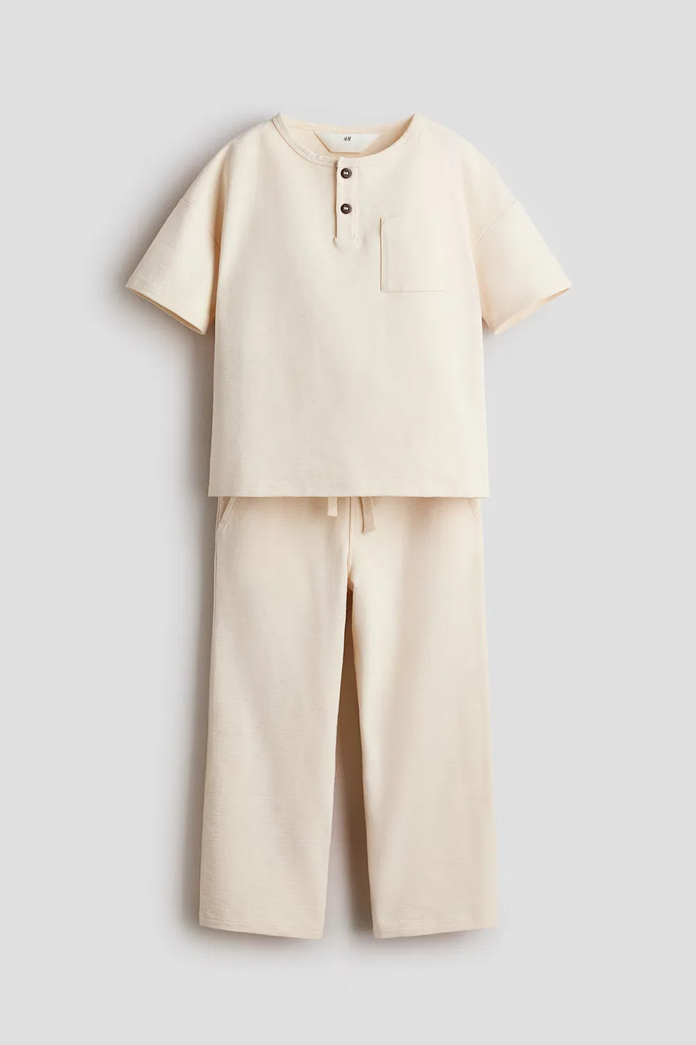 Комплект из двух предметов из фактурного хлопка H&M, Hellbeige