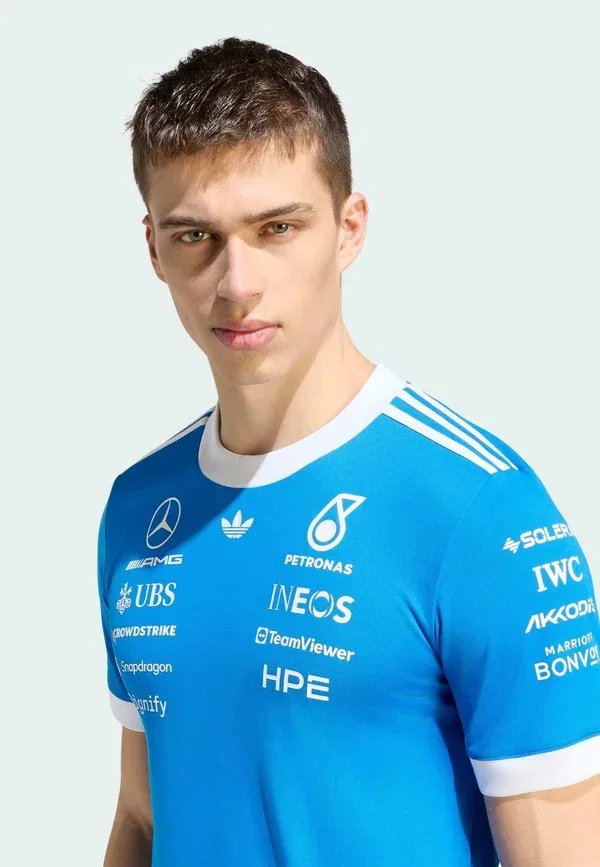 Футболка Adidas Performance, белый/синий — фото 3