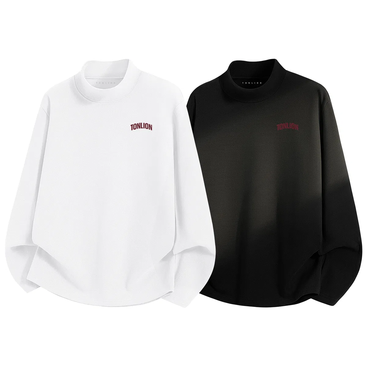 Детские футболки с длинным рукавом комплект из 2 штук Tonlion, White + Black