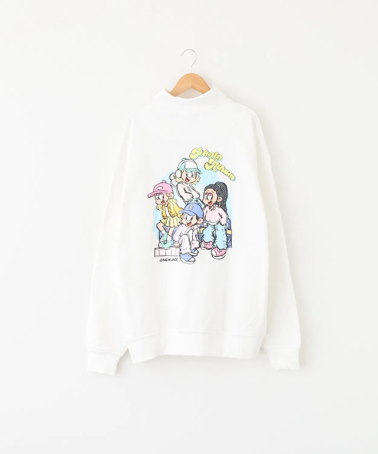Детский худи с принтом 4-х персонажей Half-Zip NEW JACK in the attic, Аш Грей — фото 3