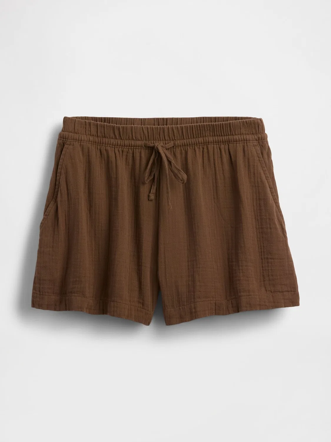 Шорты, хлопковая марля, Easy Shorts Gap, коричневый