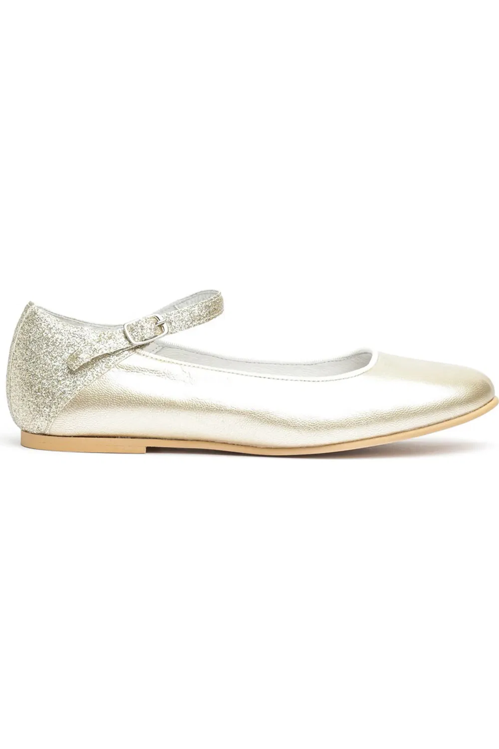 Детские туфли Мэри Джейн двухцветные металлик Childrenchic, Gold — фото 2