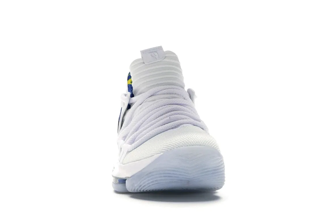 Детские спортивные кроссовки Nike KD 10, White/Game Royal-University Gold — фото 2