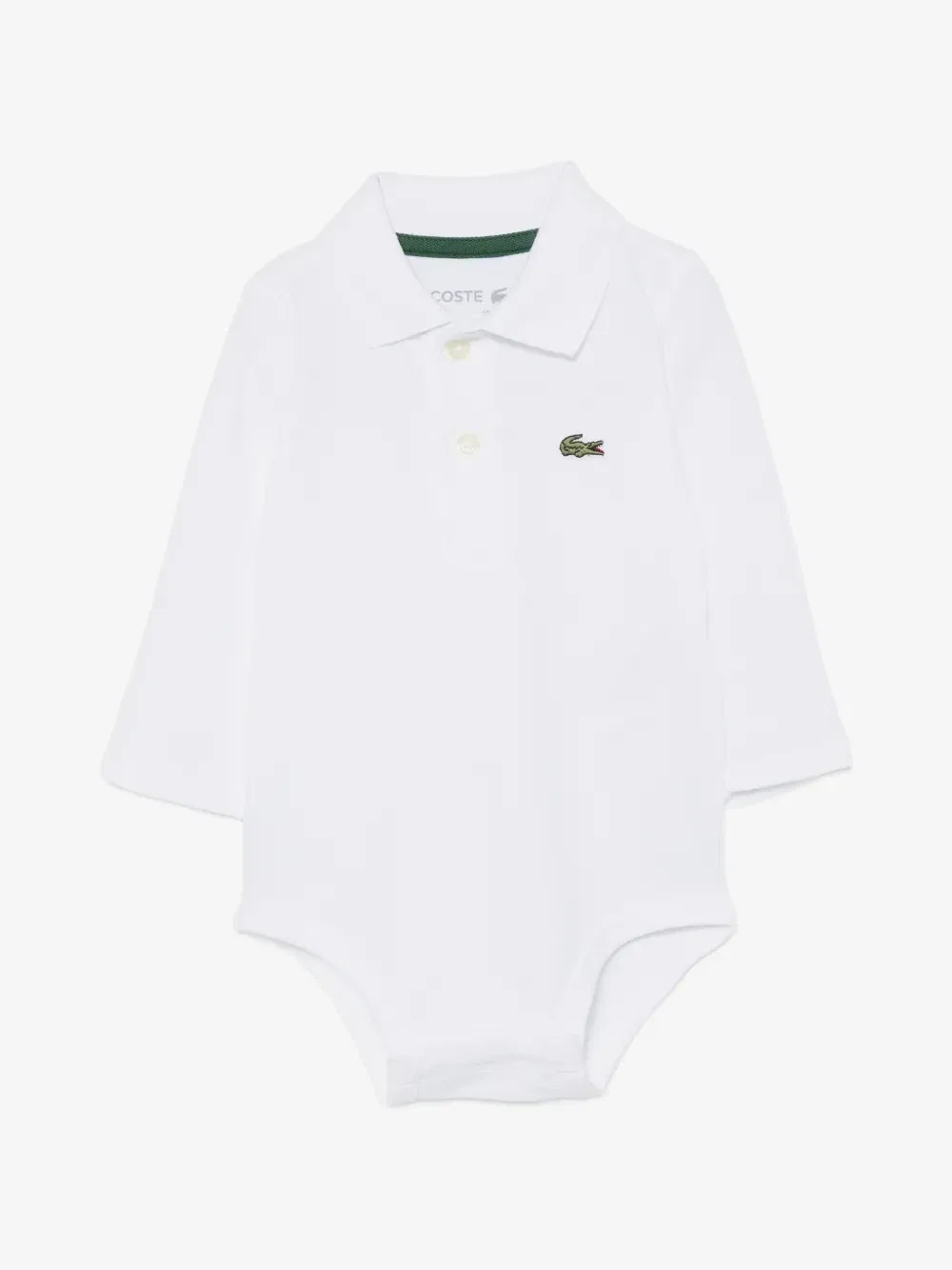 Боди с длинными рукавами и нашивкой-логотипом Lacoste Kids, белый