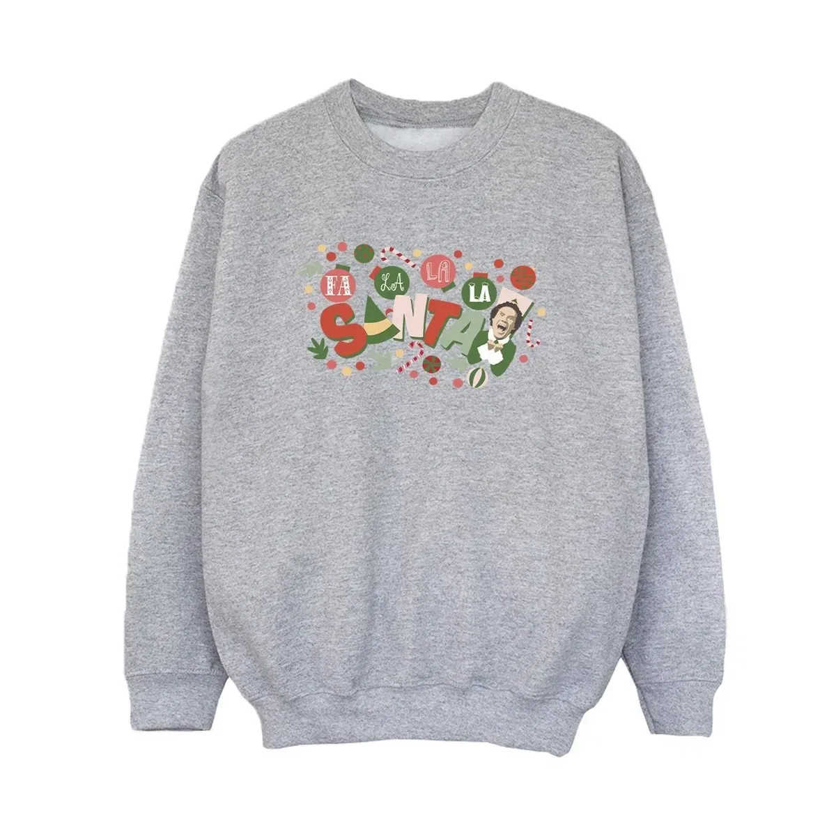 Свитшот с принтом Santa Fa La La Elf, Grey — фото 2