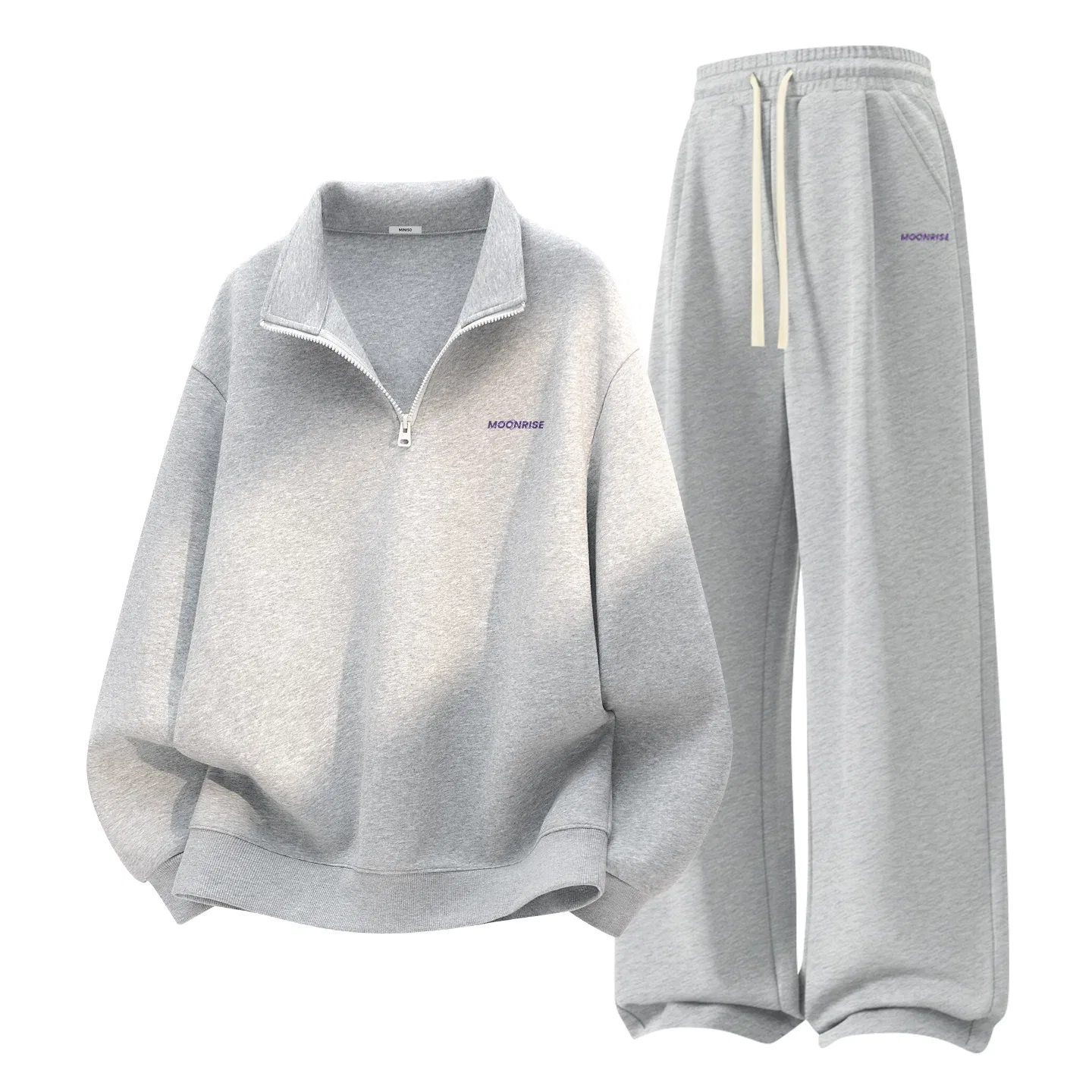 Детский комплект свитшотов с полуводолазкой MINISO, Heather Gray
