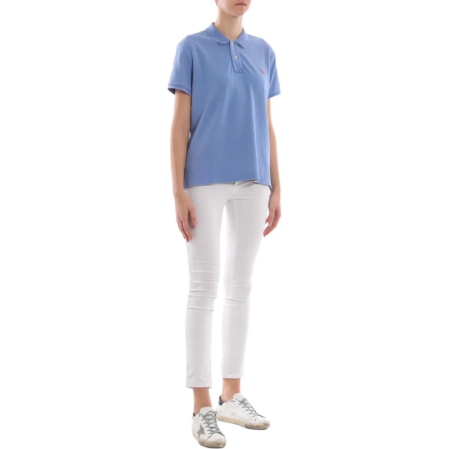 Женское поло Polo Ralph Lauren Classic Version, Blue — фото 4