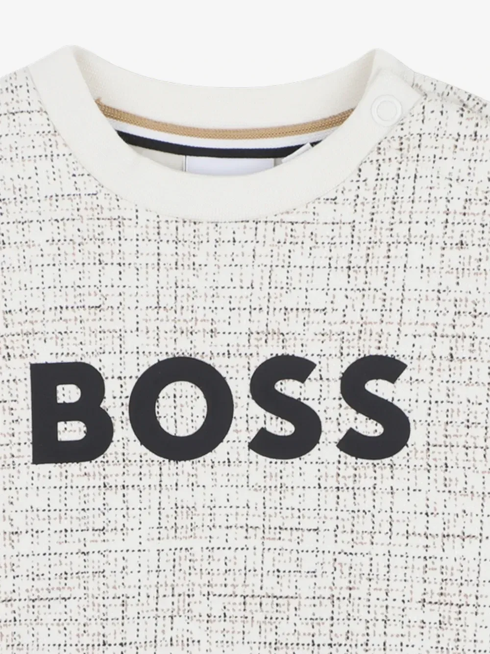 Твидовый свитер с логотипом Boss Kidswear, бежевый — фото 3
