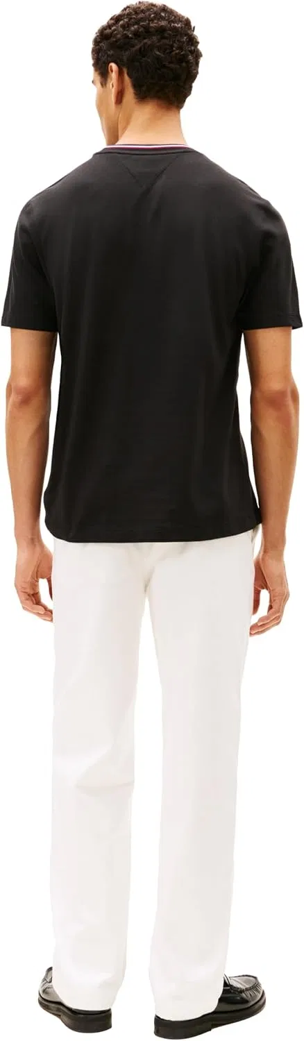 Мужская футболка с принтом и карманом Tommy Hilfiger, Black — фото 4