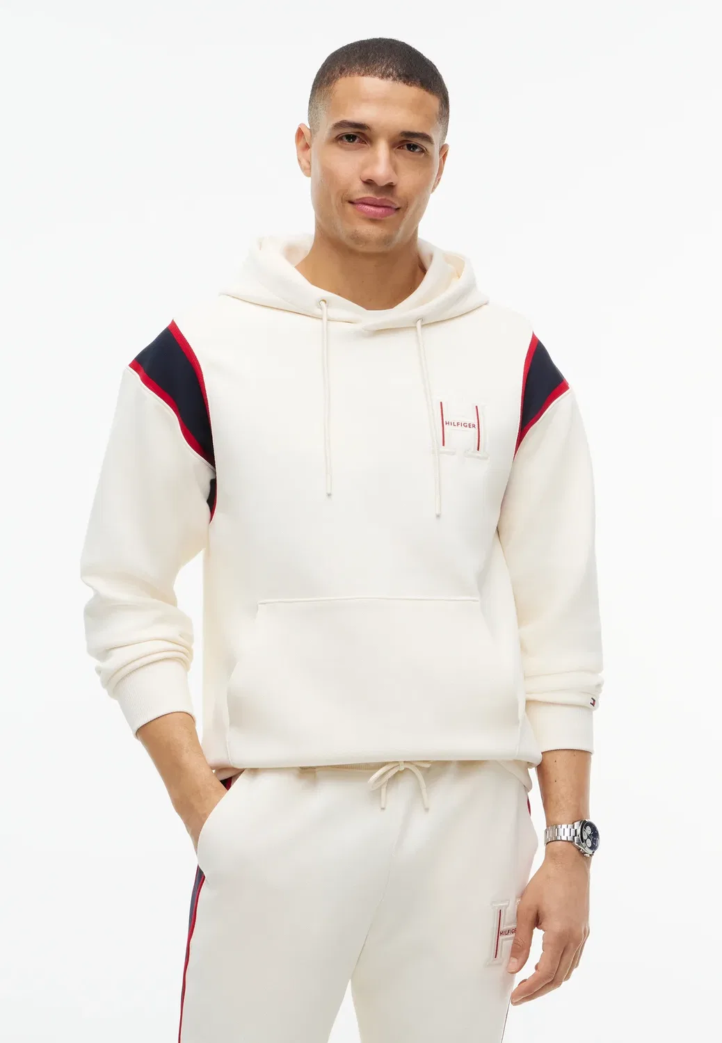 Толстовка Rwb pique h Bagde reg - толстовка с капюшоном Tommy Hilfiger, Ivory Petal