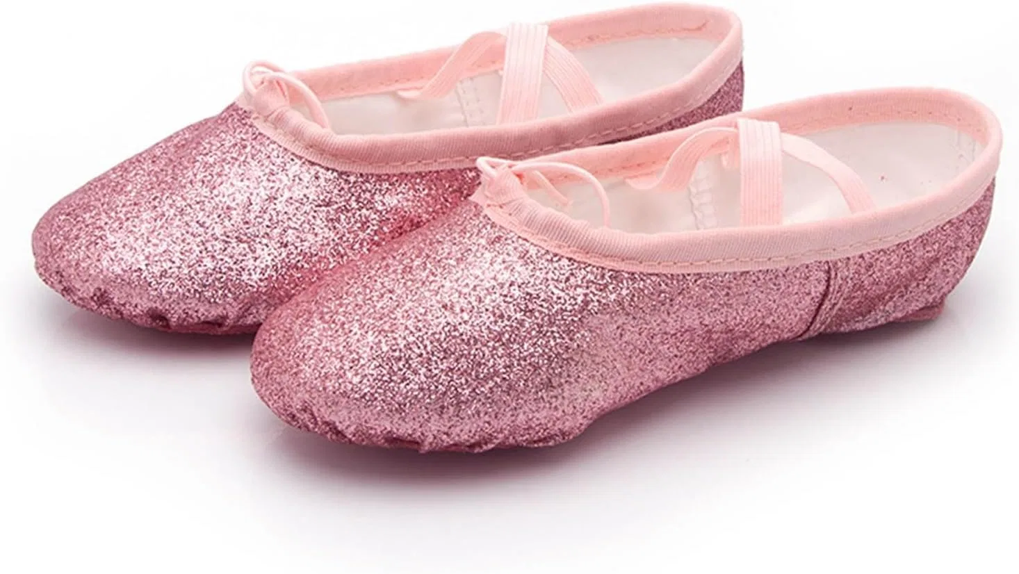 Детские балетки для девочек из мягкого холста, Pink — фото 4