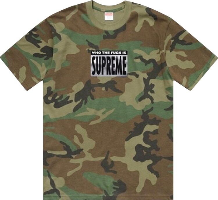 Футболка Supreme Who The f*ck Tee 'Woodland Camo', разноцветный — фото 2