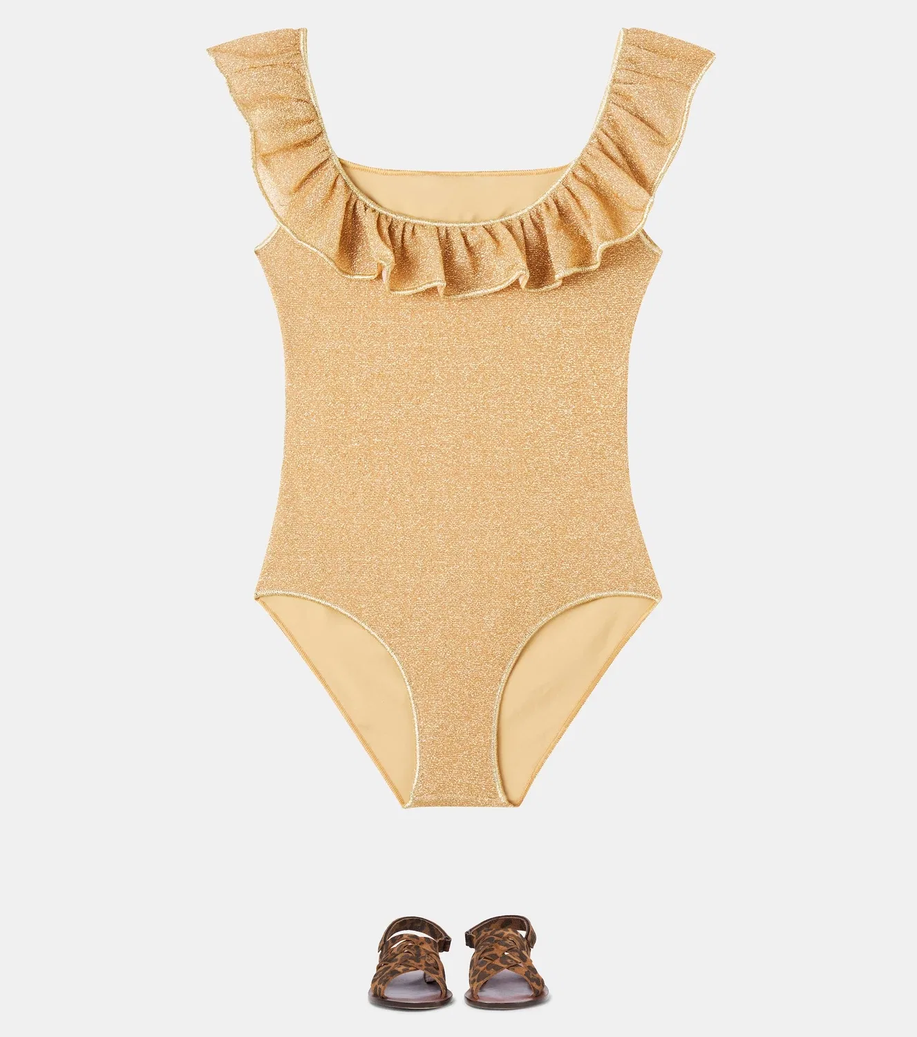 Раздельный купальник с оборками OseMini Lumière Oseree Kids, золотой — фото 2