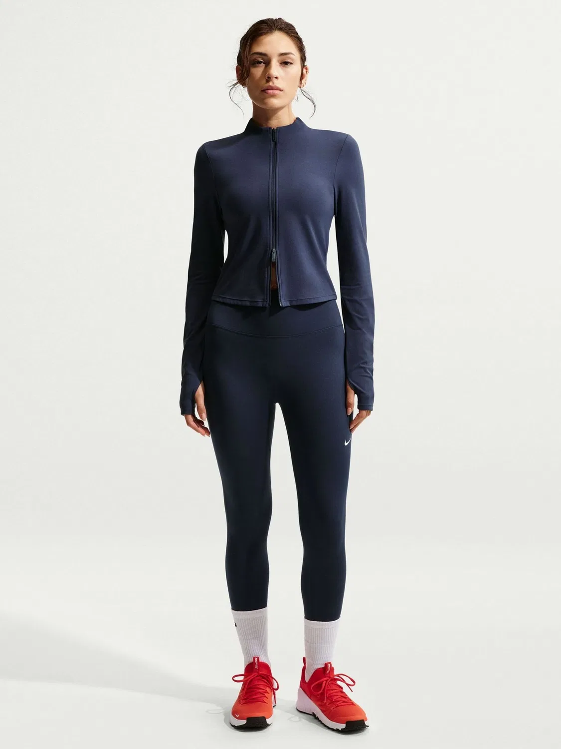 Леггинсы Nike Midnight Navy, высокой посадки, 7/8, темно-синий