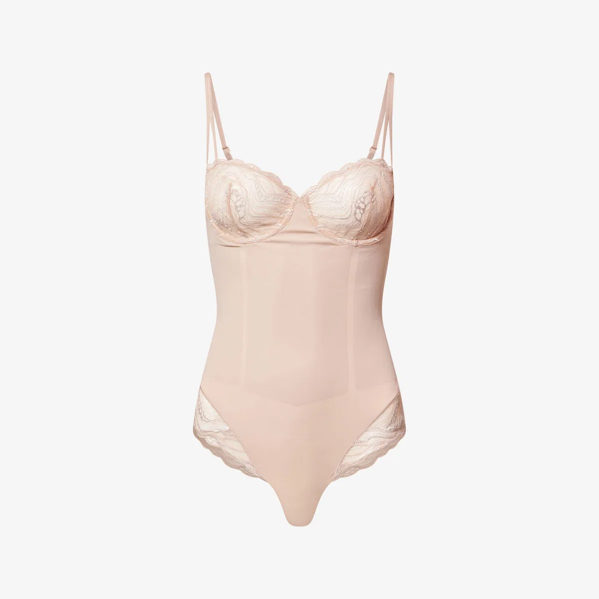 Чувственный эластичный кружевной корректирующий боди Calvin Klein, кедр