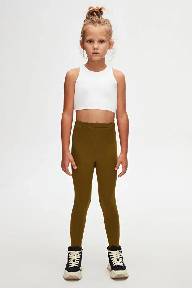 Детские леггинсы для девочек хлопковые Basics Lovetti, Nutria