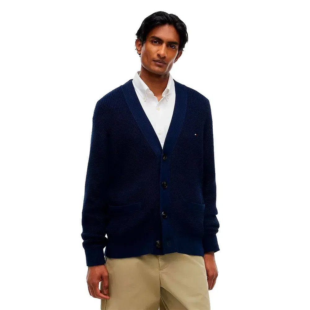 Мужской кардиган с V-образным вырезом Tommy hilfiger, Blue