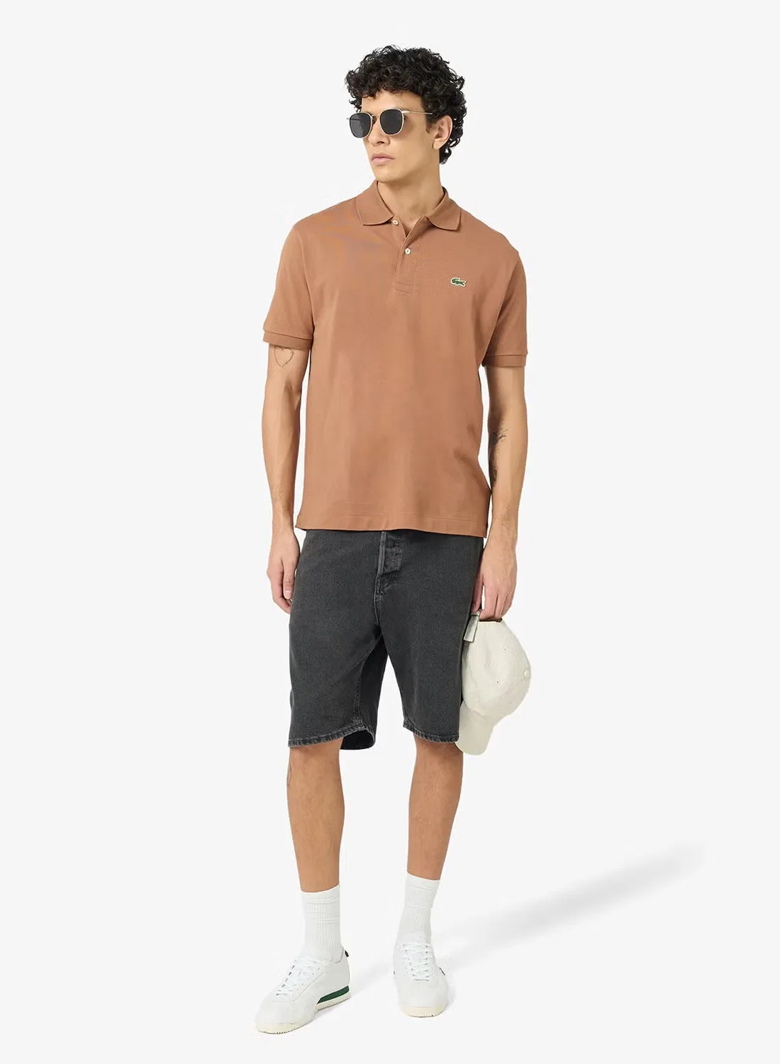 Поло классического кроя Lacoste, коричневый — фото 4
