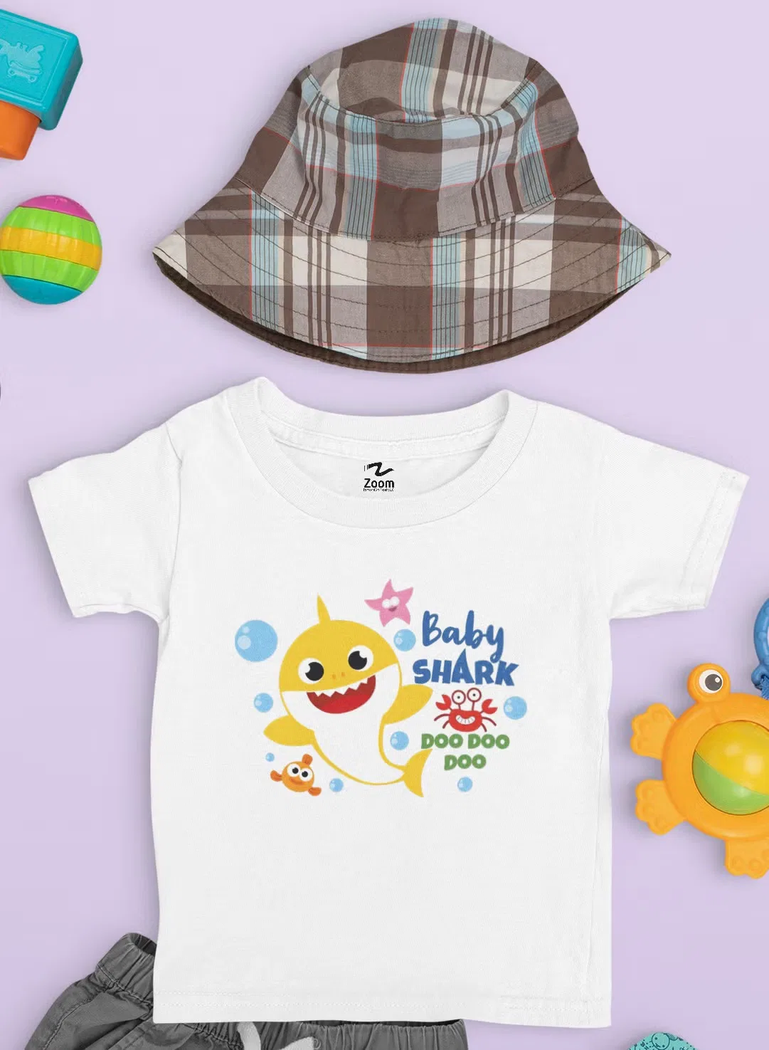 Футболка с принтом Baby Shark для детей Zoom