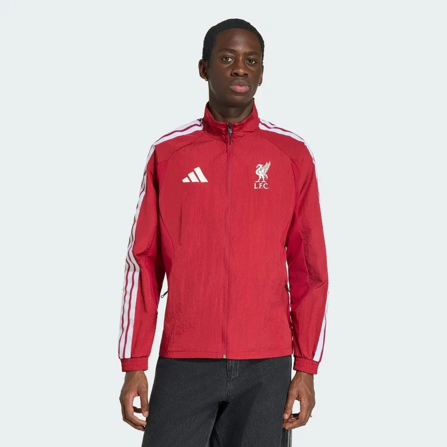 Куртка спортивная с воротником-стойкой Liverpool FC Home Anthem adidas, Красный
