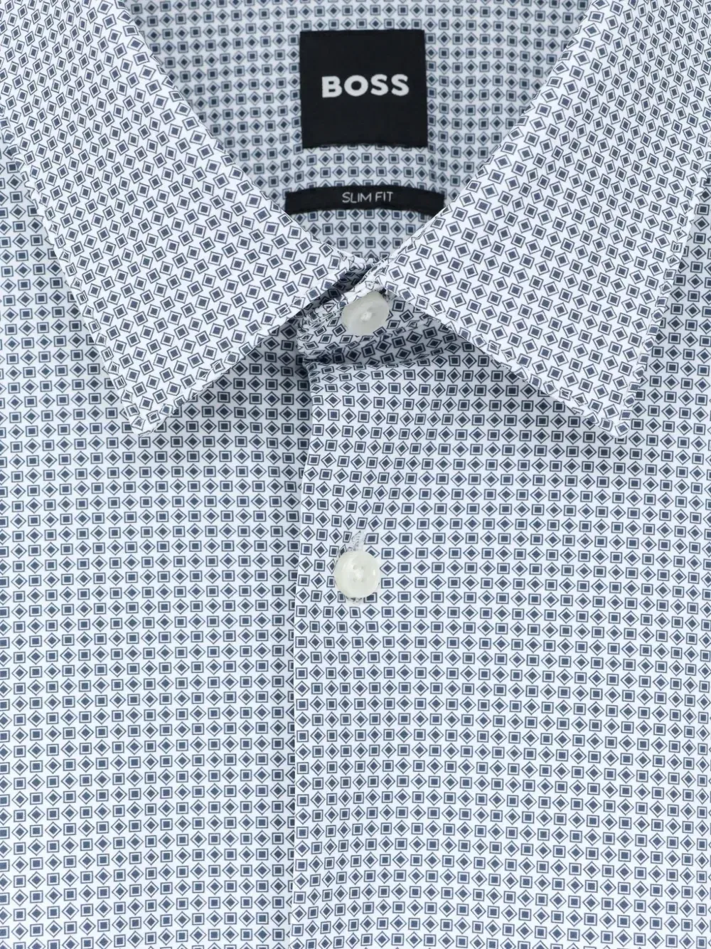 Рубашка slim-fit с микроузором Boss, белый — фото 3