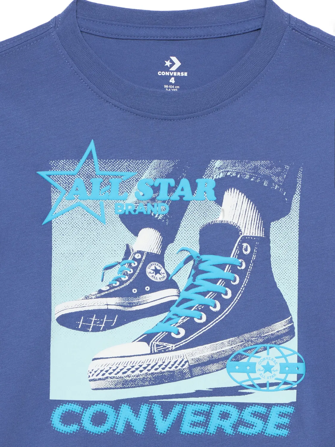 Футболка Converse CNVB PHOTO REAL SNKR в сапфировом, лазурном и пастельно-голубом цветах — фото 3