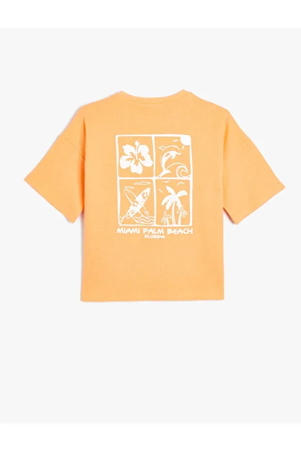Детская футболка для девочек с принтом Tropical Koton, Orange — фото 2