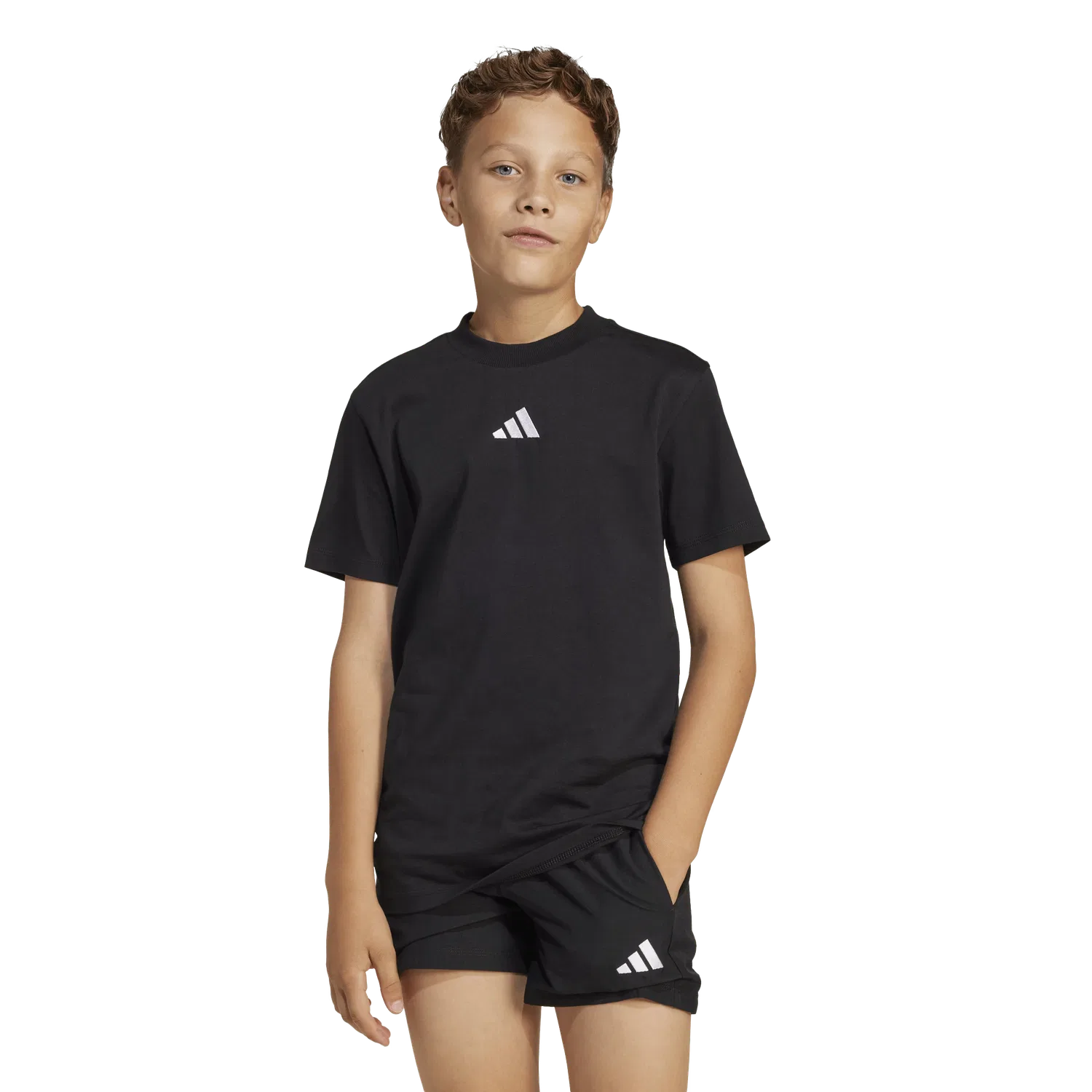 Футболка детская с коротким рукавом Adidas, черный — фото 2