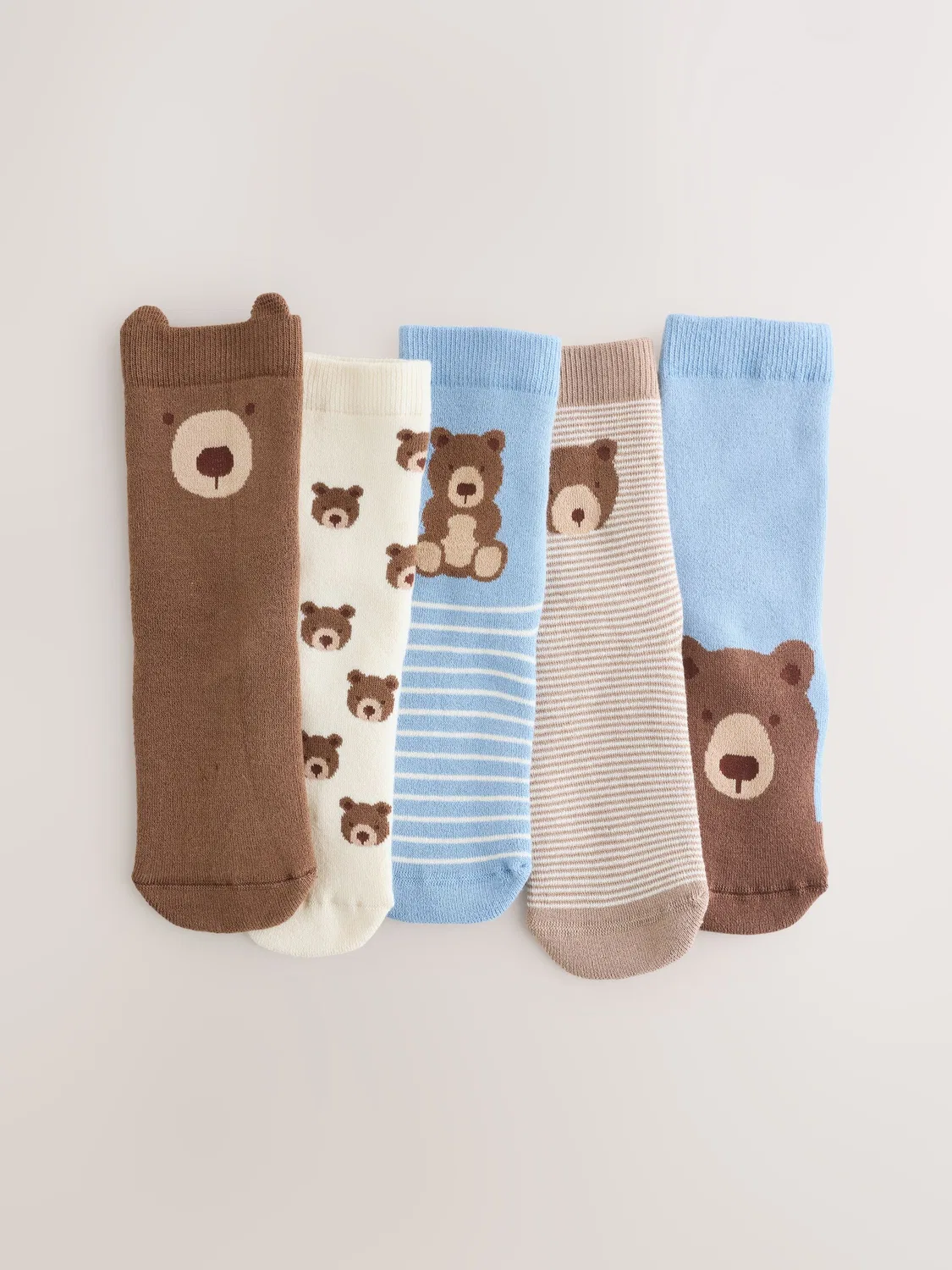 Носки 5 пар, мишка, Light Blue Bear Next, голубой