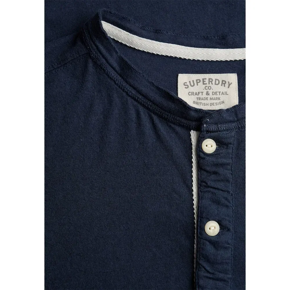 Футболка с коротким рукавом Classic Cotton Lin Grandad Superdry, синий — фото 4