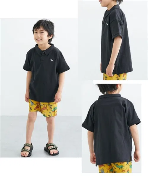 Детская полуприлегающая футболка-поло с коротким рукавом POLOCHAMPS QUNTSTYLE, Navy — фото 3