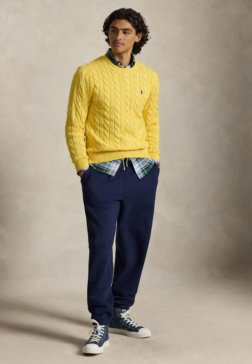 Хлопковый свитер крупной вязки - джемпер Polo Ralph Lauren, Collegiate Yellow — фото 2