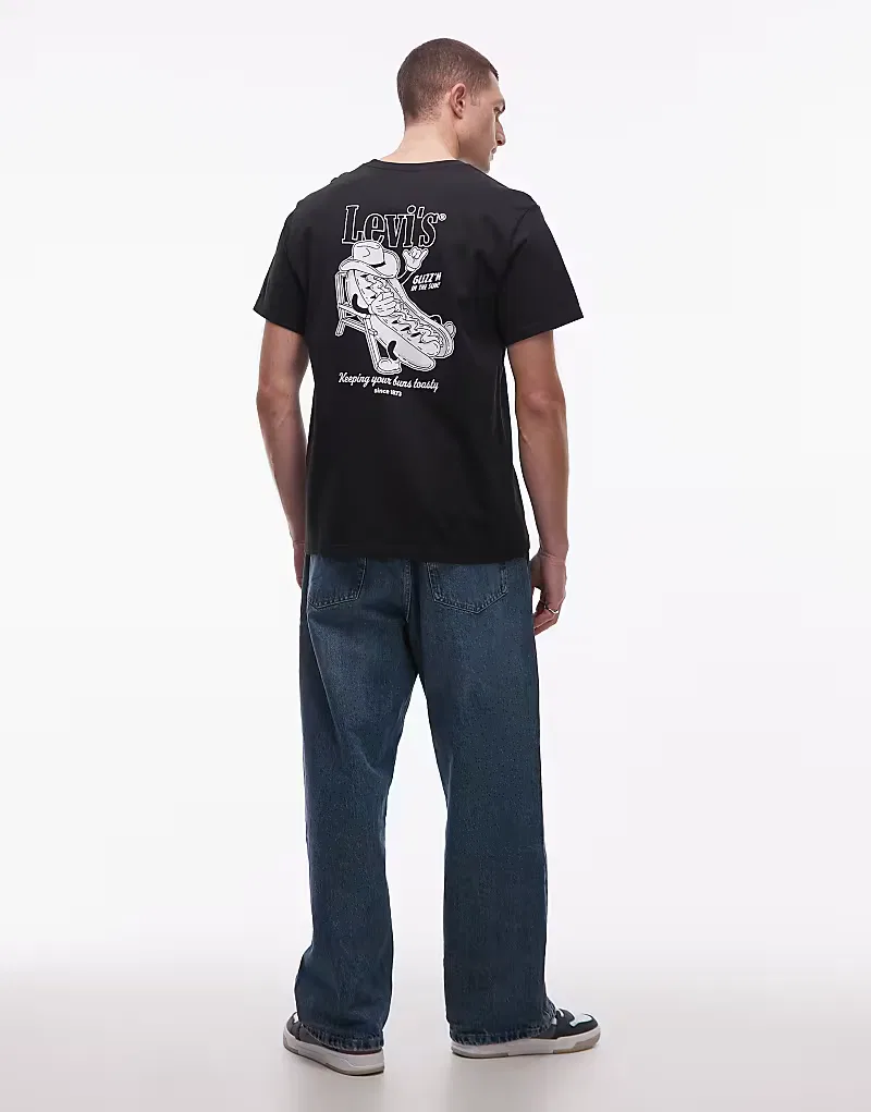 Футболка Levi's с принтом "расслабленный хот-дог" на спине, черный — фото 3