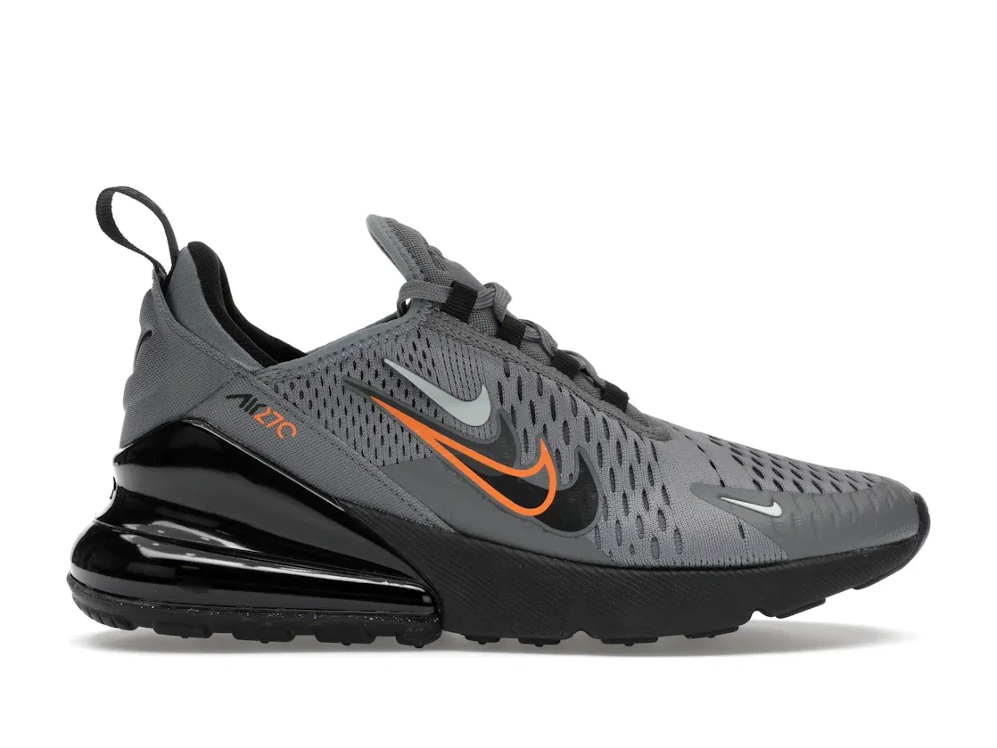Детские кроссовки для повседневной носки Nike Air Max 270 Nike, Smoke Grey/Black/Bright Mandarin