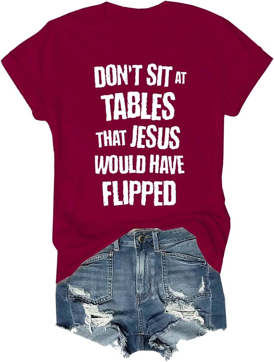 Мужская футболка с принтом Don't Sit at Tables, Claret