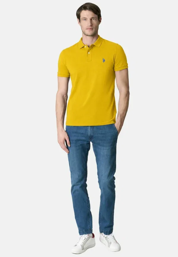 Поло из хлопка King polo m/m, U.S. Polo Assn., Senape, горчичный — фото 2
