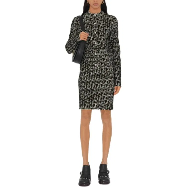 Женский кардиган с принтом Burberry B Charm Cardigan Burberry, Черный — фото 2