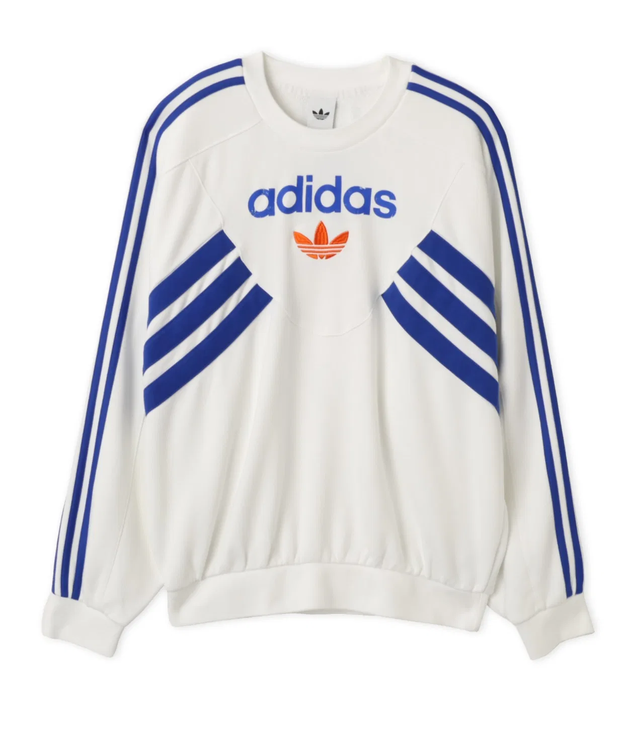 Женский свитшот оверсайз с графическим принтом Adidas GARMENT WASHED GRAPHIC CREW, Белый — фото 4