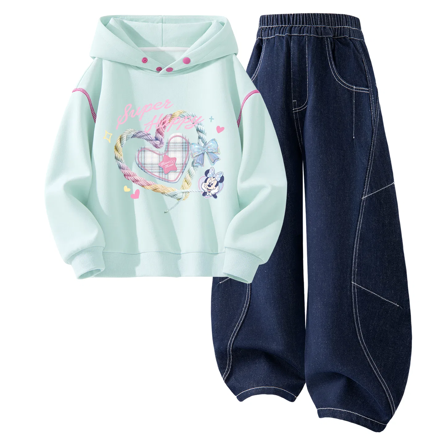 Детский комплект спортивной одежды с капюшоном Di Line Star K, Disney, Clearwater Blue — фото 3