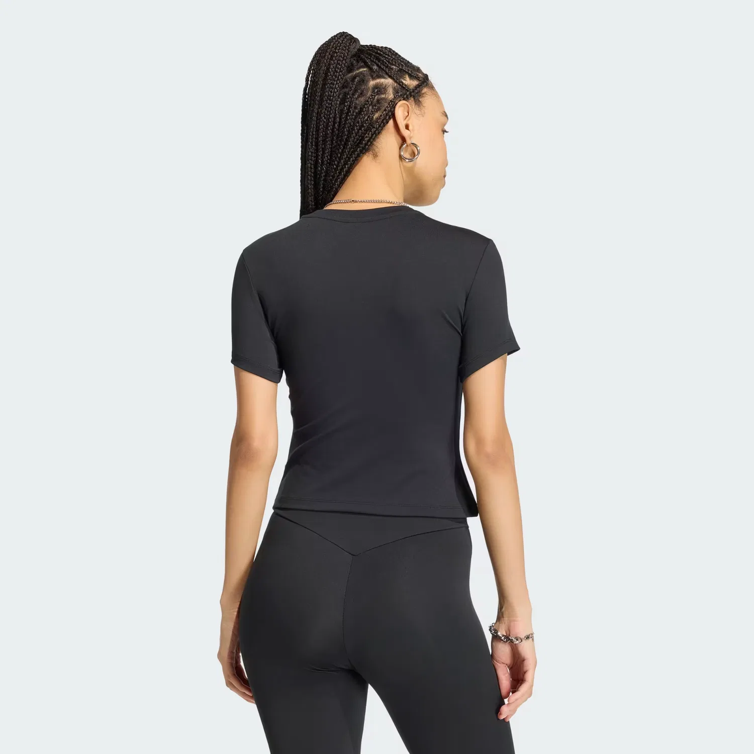 Женская футболка облегающего кроя Essentials Adidas Originals, черный — фото 2