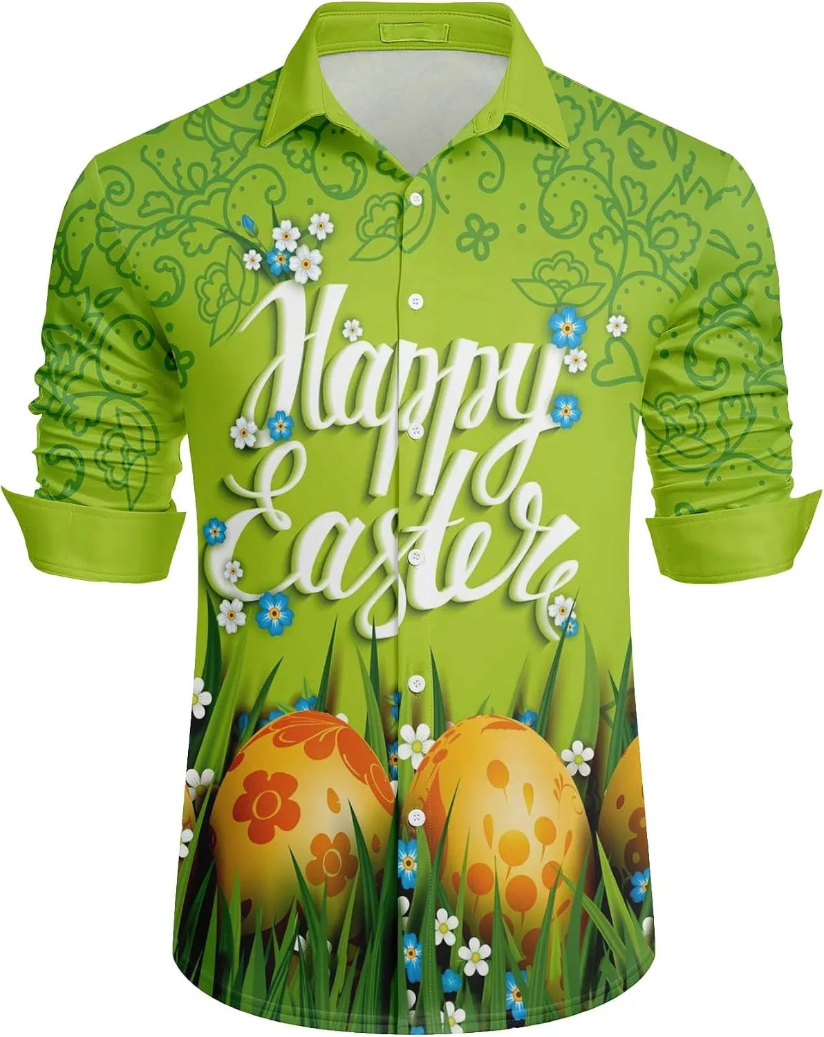 Мужская гавайская рубашка с принтом кролика, Easter, 02#easter — фото 4
