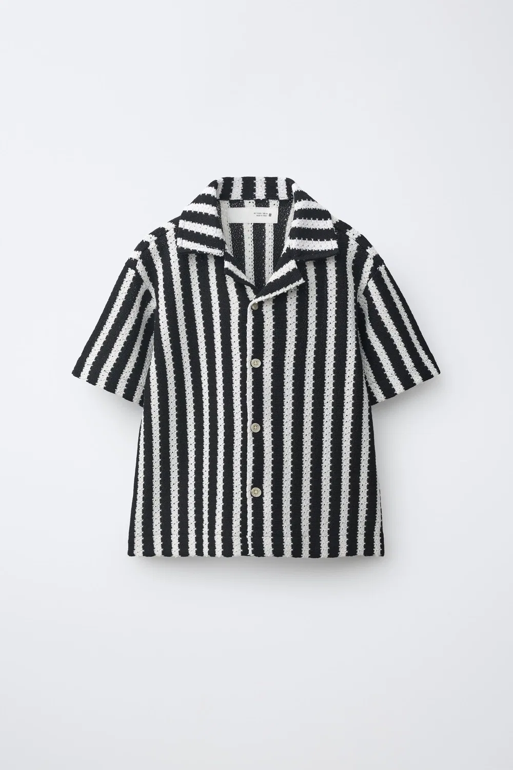Вязаная рубашка в полоску ZARA, Black