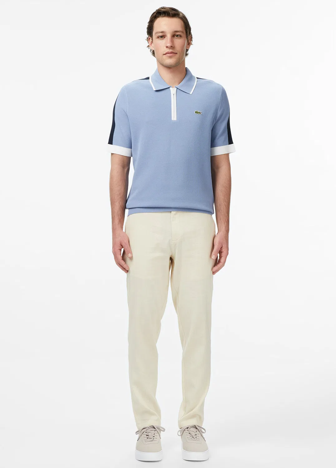 Свитер Lacoste Classic Fit половинная молния, синий — фото 3