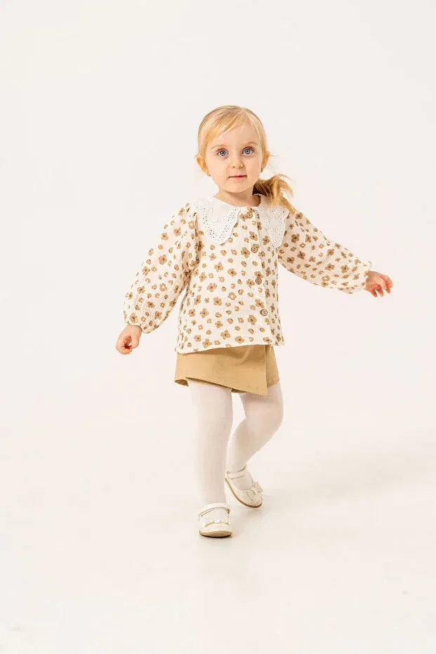 Детский комплект для девочек хлопковый Basics Jnf Kids, Beige