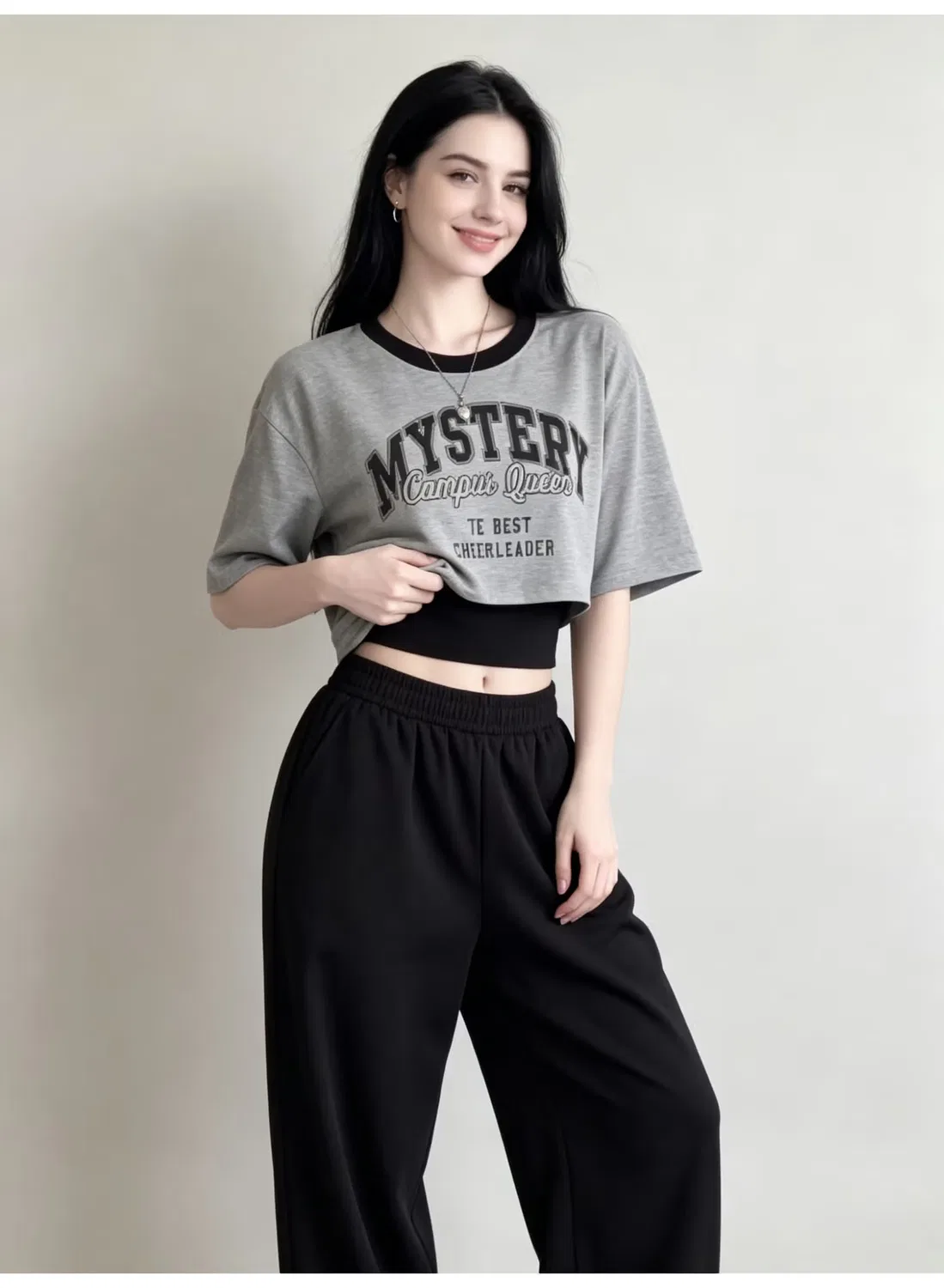 Комплект футболок с принтом букв и топом на бретелях Zara