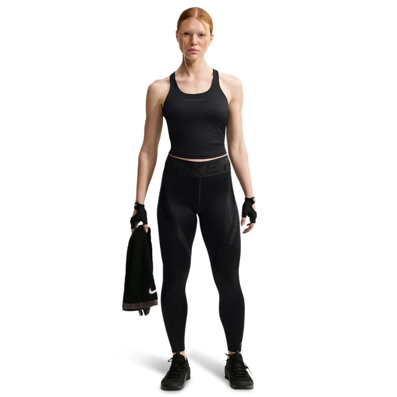 Женские леггинсы Nike Pro Dri-FIT Sculpt High-Rise 7/8 Tight, Black/Black — фото 3